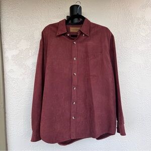 Vintage Red faux suede button down